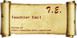Teschler Emil névjegykártya